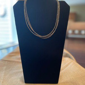 Silpada N1591 Three Strand Bronze Metallic Glass Necklace.